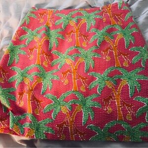 Lilly Pulitzer Pink and Green Palm Tree Skirt